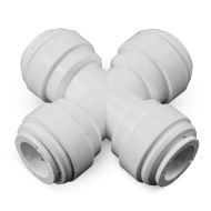 3/8" Tube Quick Connect Cross - Four Way Union Connector for Water Filters